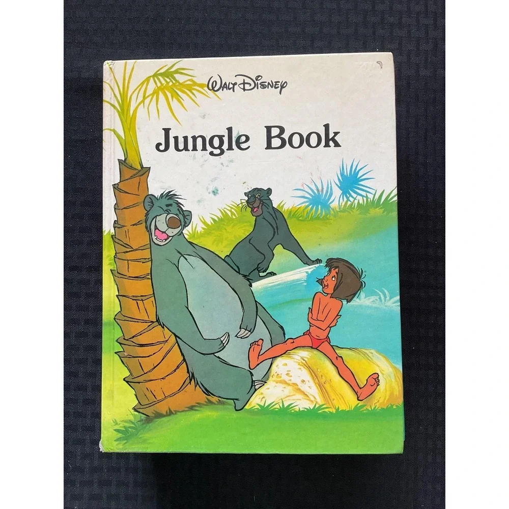 Vintage Disney Jungle Book Hardcover Illustrated Classic‎ Kids Storybook 1980s
